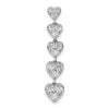 1 ct Lab Grown Diamond Five Heart Bar Pendant 14k Gold