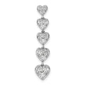 1 ct Lab Grown Diamond Five Heart Bar Pendant 14k Gold by Fine Color Jewels
