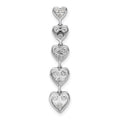 1 ct Lab Grown Diamond Five Heart Bar Pendant 14k Gold by Fine Color Jewels