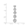 1 ct Lab Grown Diamond Five Heart Bar Pendant 14k Gold by Fine Color Jewels