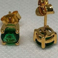 1 Ct Natural Green Emerald Round Cut Women's Stud Earrings 14K Real Yellow Gold by DailySale
