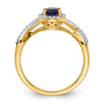 1 Ct Oval Blue Sapphire & Diamond Prong 10K Gold Halo Criss Cross Ring by Fine Color Jewels