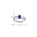 1 Ct Oval Blue Sapphire & Diamond Prong 14K White Gold Solitaire Bypass Ring by Fine Color Jewels