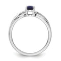 1 Ct Oval Blue Sapphire & Diamond Prong 14K White Gold Solitaire Bypass Ring by Fine Color Jewels