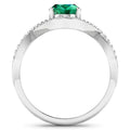 1 Ct Oval Green Zambian Emerald Diamond Prong 14K Gold Crossover Ring by Fine Color Jewels