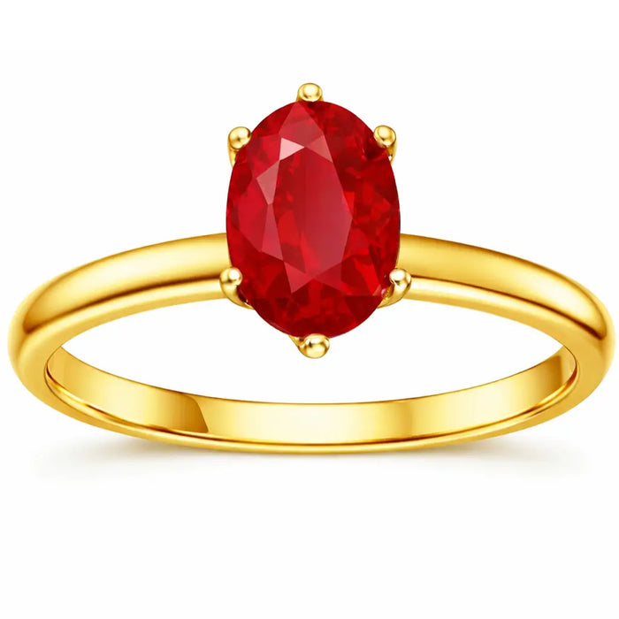 1 Ct. Oval Orange Spessartite Garnet Prong 22k Gold Solitaire Ring by Fine Color Jewels