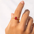 1 Ct. Oval Orange Spessartite Garnet Prong 22k Gold Solitaire Ring by Fine Color Jewels