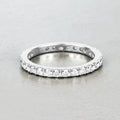 1 ct Round Lab Grown Diamond Prong 14K White Gold Eternity Band Ring by Fine Color Jewels
