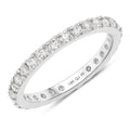 1 ct Round Lab Grown Diamond Prong 14K White Gold Eternity Band Ring by Fine Color Jewels