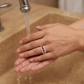 1 Ct Round Red Ruby 22k Gold Vermeil Three-Row Prong Eternity Band Ring by Fine Color Jewels
