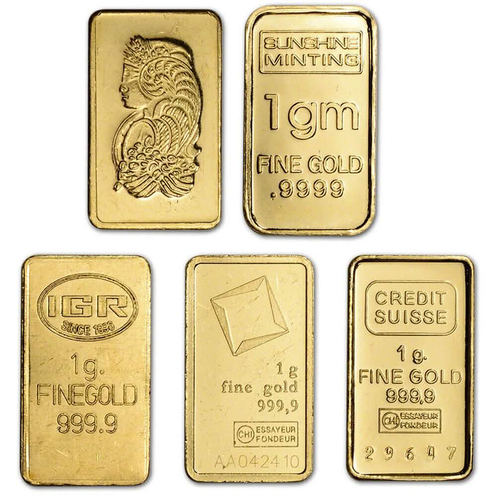 1 gram Gold Bar - Random Brand - Secondary Market - 999.9 Fine by DailySale
