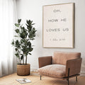 1 John 4:9-10 Oh How He Loves Us Faith Sign II by Tailored Canvases