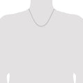 1 mm Concave Box 18 inch Chain 14K White Gold by Fine Color Jewels