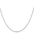 1 mm Concave Box 18 inch Chain 14K White Gold by Fine Color Jewels