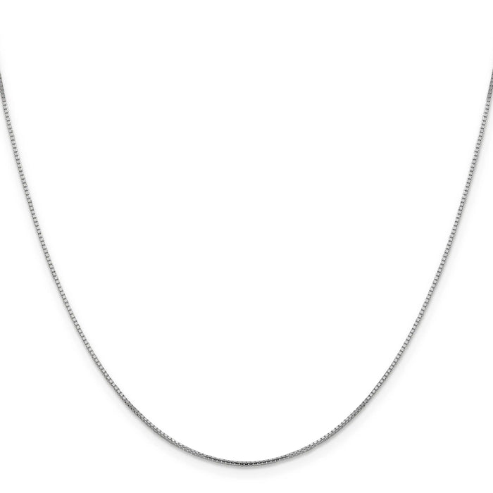 1 mm Octagonal 14K White Gold Box Chain 16 inch by Fine Color Jewels