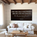 1 Samuel 1:27 - For This Child I Have Prayed Sign V by Tailored Canvases