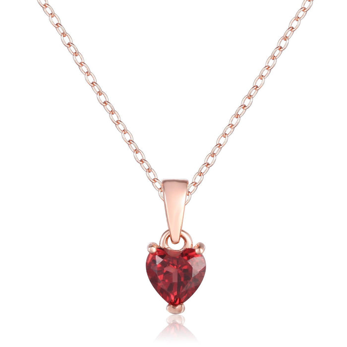 Garnet Heart Necklace by Fine Color Jewels