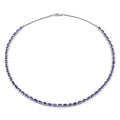 10.00 Ct Oval Purple Tanzanite Prong Silver Eternity Necklace by Fine Color Jewels