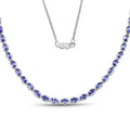 10.00 Ct Oval Purple Tanzanite Prong Silver Eternity Necklace by Fine Color Jewels