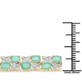 10.08 Ct Oval Green Emerald & Diamond Prong Yellow Gold Plated Silver Two Row X-Link Crossover Bracelet by Fine Color Jewels