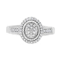 .925 Sterling Silver 1/3 Cttw Pave Set Round-Cut Diamond Braided Halo Cocktail Ring (I-J Color, I2-I3 Clarity) - Size 7 by Bids.com