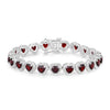 10.50 Ct Heart Red Garnet Prong Sterling Silver Tennis Bracelet