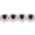 10.50 Ct Heart Red Garnet Prong Sterling Silver Tennis Bracelet by Fine Color Jewels