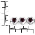 10.50 Ct Heart Red Garnet Prong Sterling Silver Tennis Bracelet by Fine Color Jewels
