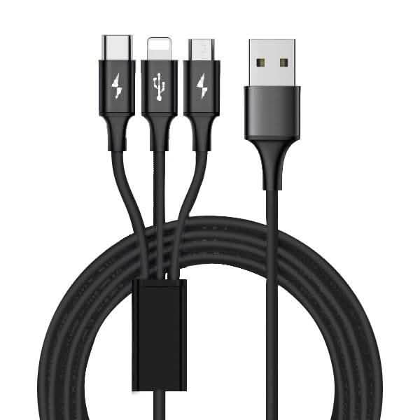 10 Foot High Speed 3-in-1 Lightning Micro & USB-C Charging Cable by DailySale