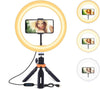 10" LED Ring Light, Selfie Ring Light with Stand and Phone Holder, 11 Brightness Levels (Refurbished)