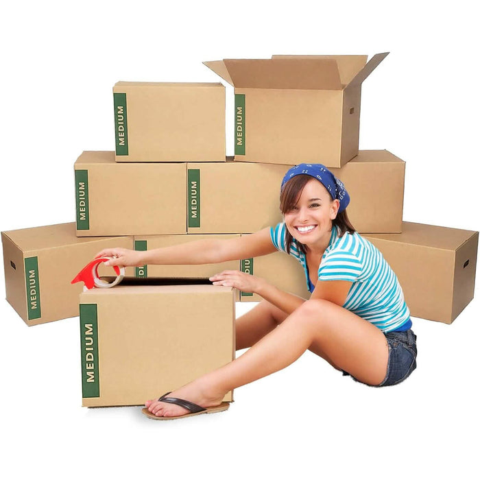 10-Pack: Medium Moving Boxes with Handles (Refurbished) by DailySale