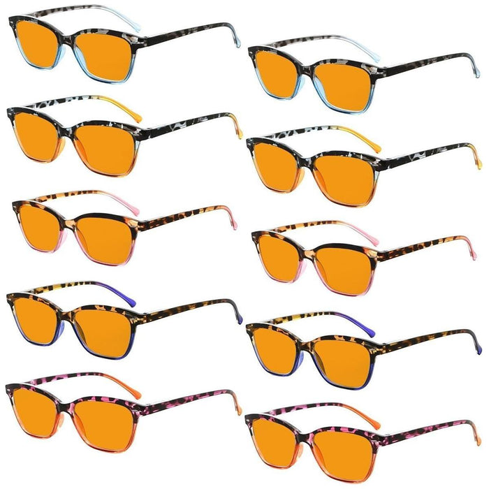 10 Pack Orange Lens Cat Eye Blue Light Blocking Reading Glasses DS9111 by Pasteur Pharmacy