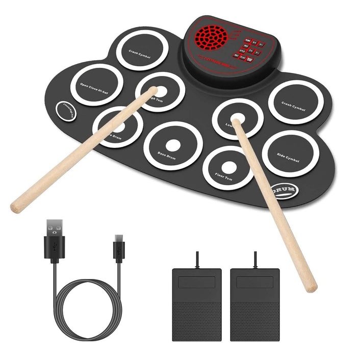 10 Pads Electric Drum Set Foldable by DailySale