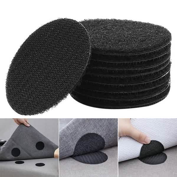 10-Pairs: Anti Curling Carpet Tape Rug Gripper Velcro by DailySale