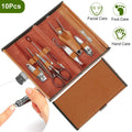 10-Piece: Pedicure, Manicure and Grooming Kit with Leather Case by DailySale