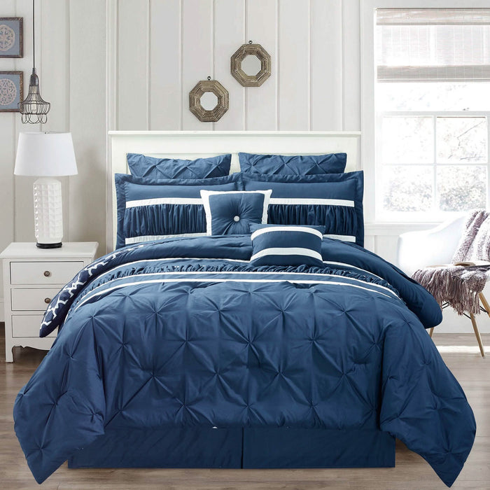 10-Piece Set: Kensie Hotel Quality Pintucked Oversized Comforter Set by DailySale