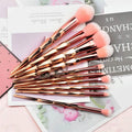10-Piece: Unicorn Makeup Brush Rose Gold Diamond Handle Set by DailySale