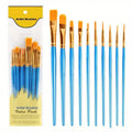 10-Pieces: Artist Paintbrush Nylon Round Pointed Flat Head Set by DailySale