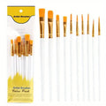10-Pieces: Artist Paintbrush Nylon Round Pointed Flat Head Set by DailySale