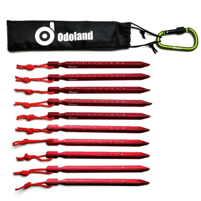 10-Pieces: Camping Superior Aluminum Tent Stake Carabiner Set by DailySale