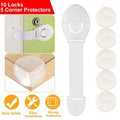 10-Pieces: Kids Safety Locks with 5 Furniture Corner Protectors by DailySale