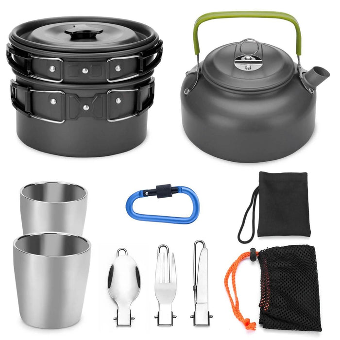 10-Pieces: ODOLAND Camping Cookware Mess Kit by DailySale