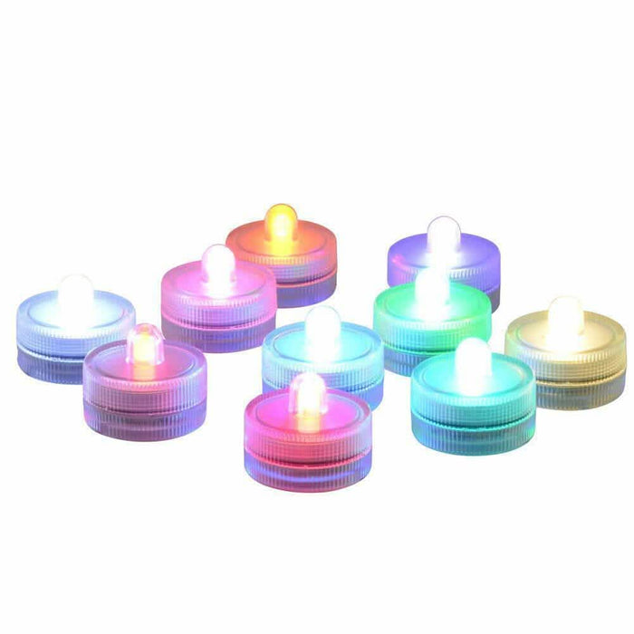 10-Pieces: RGB Submersible Waterproof LED Tea Lights Flameless Candles by DailySale