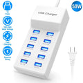 10-Ports 50W USB Wall Fast Charging Power Adapter by DailySale