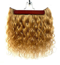 VIP BandX Halo Hair Extensions 100% Human Hair, Body Wave 18 Inch, Invisible Wire with Clips