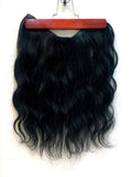 VIP BandX Halo Hair Extensions 100% Human Hair, Body Wave 18 Inch, Invisible Wire with Clips