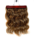 VIP BandX Halo Hair Extensions 100% Human Hair, Body Wave 18 Inch, Invisible Wire with Clips
