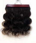 VIP BandX Halo Hair Extensions 100% Human Hair, Body Wave 18 Inch, Invisible Wire with Clips