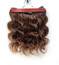 VIP BandX Halo Hair Extensions 100% Human Hair, Body Wave 18 Inch, Invisible Wire with Clips