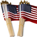 100-Pack: USA 4x6 in Wooden Stick Flag by DailySale